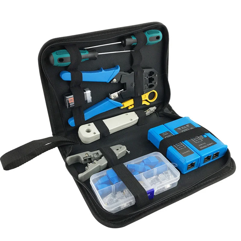 

Computer Network Repair Kit Cable Tester Cutting Machine Screwdriver Pliers Stamping Cables Installation Toolbox Special Clamp