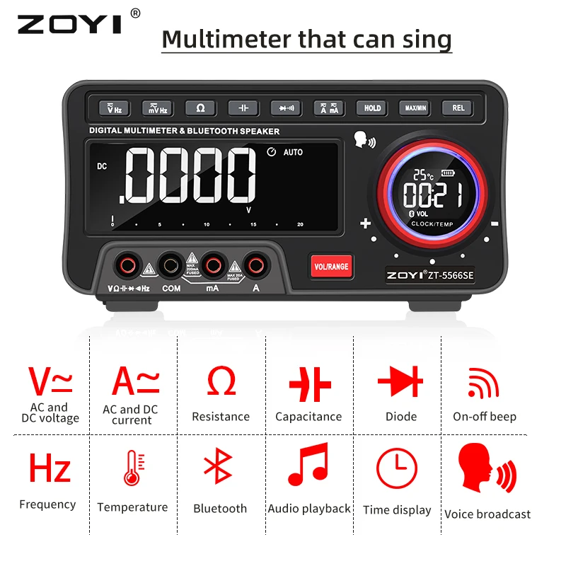 ZOYI ZT-5566SE Профессиональный цифровой мультиметр высокой точности 19999 отсчетов