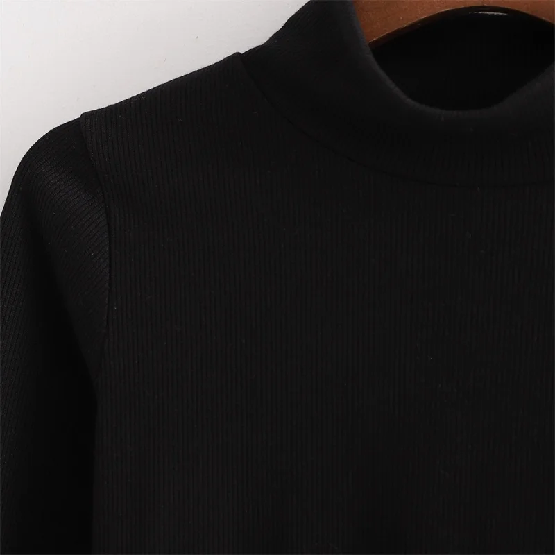 

TRAF Women 2021 Fashion Mesh Stitching See-through High Fork Bodysuit Vintage Long Sleeve Female Playsuits Streetwear