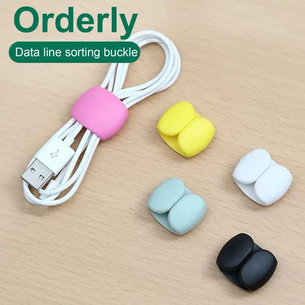 

1 Box Cable Organizer Flexible Universal Mini Earphone Data Cord Clip Wire Winder for Desktop