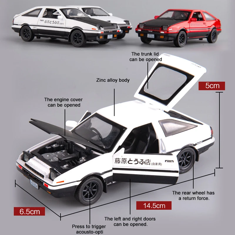 DIY 1:28 аниме начал D Ae86 металлический автомобиль модельный магазин фон пейзаж