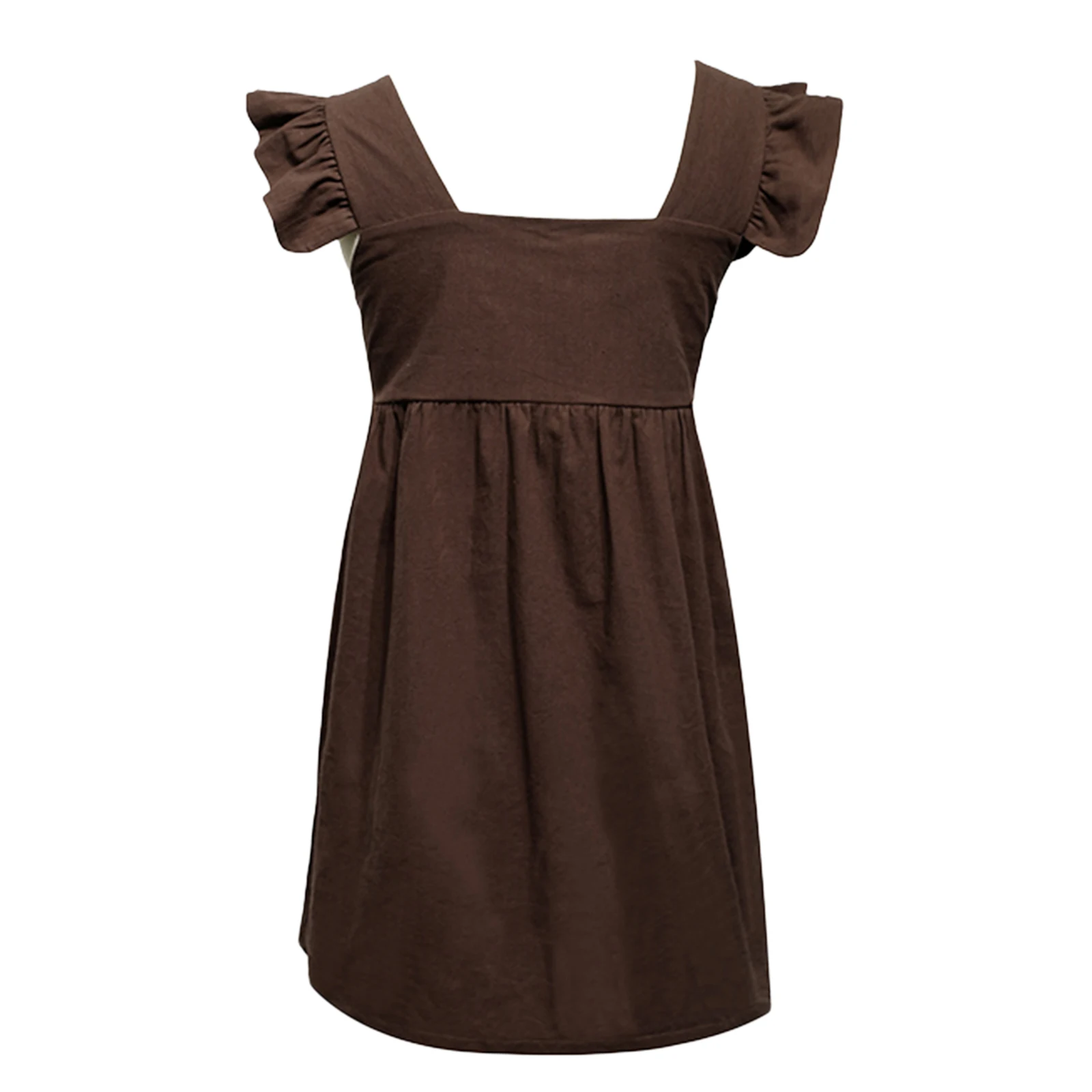

Women Fashion Fly Sleeve Solid Color Dress Stylish Dress for Shopping Daily Wear