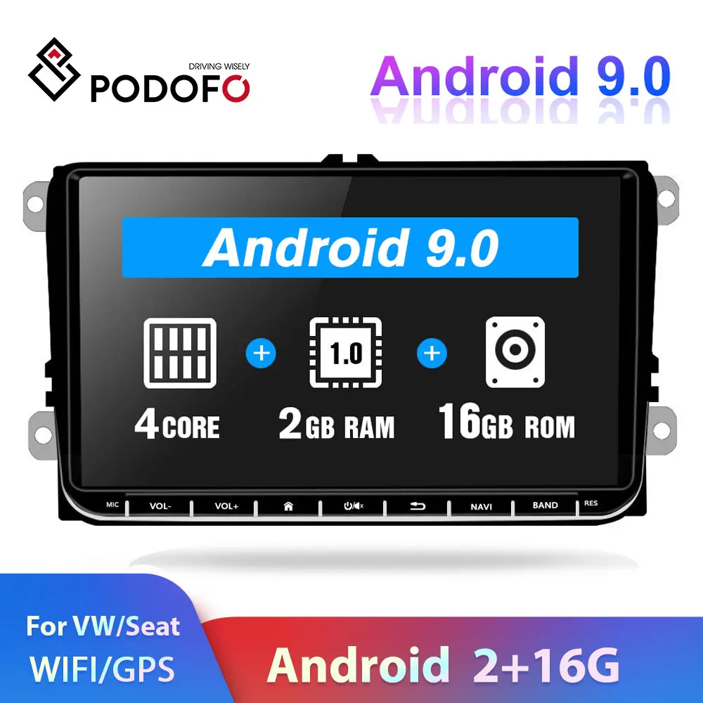 Podofo 2din Android Авторадио автомобильный gps мультимедийный плеер для VW SKODA Octavia GOLF 5 6 PASSAT B6 JETTA сиденье для Polo TIGUA