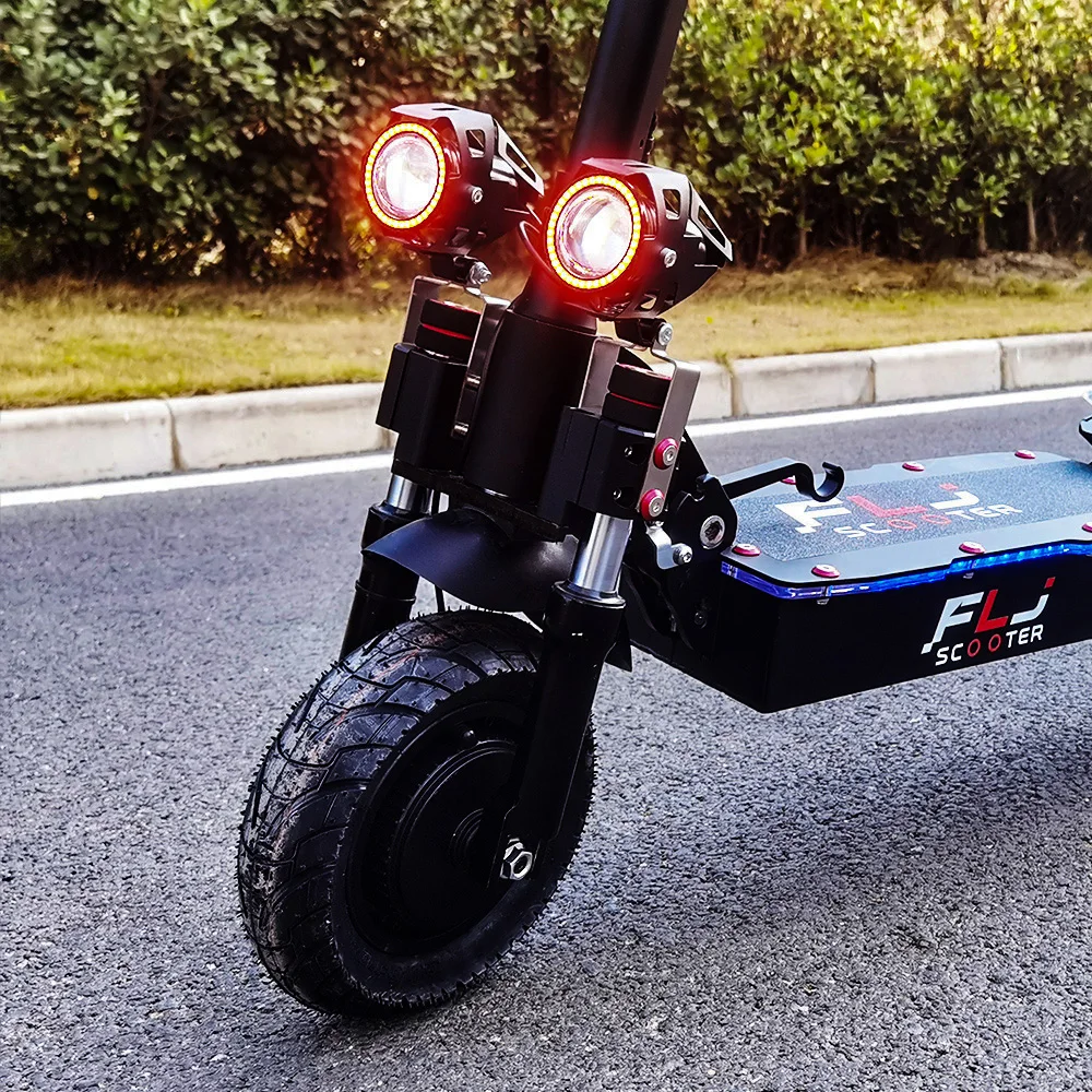 FLJ 2400W Dual Motor E Scooter with 2 strong power engine 52V 10inch wheel e bike easy foldable adult Electric | Спорт и развлечения