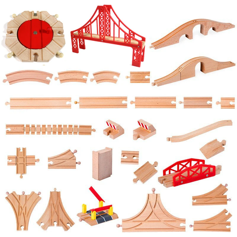 

All Kinds Wood Track Railway Toys Beech Wooden Train Track Accessories fit for Brand Tracks Educational Toys for Children
