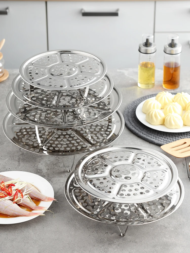 

Thickened 304 Stainless Steel Steam Drawer Household Steamer Steaming Plate Kitchen Steamer Steamer Rack