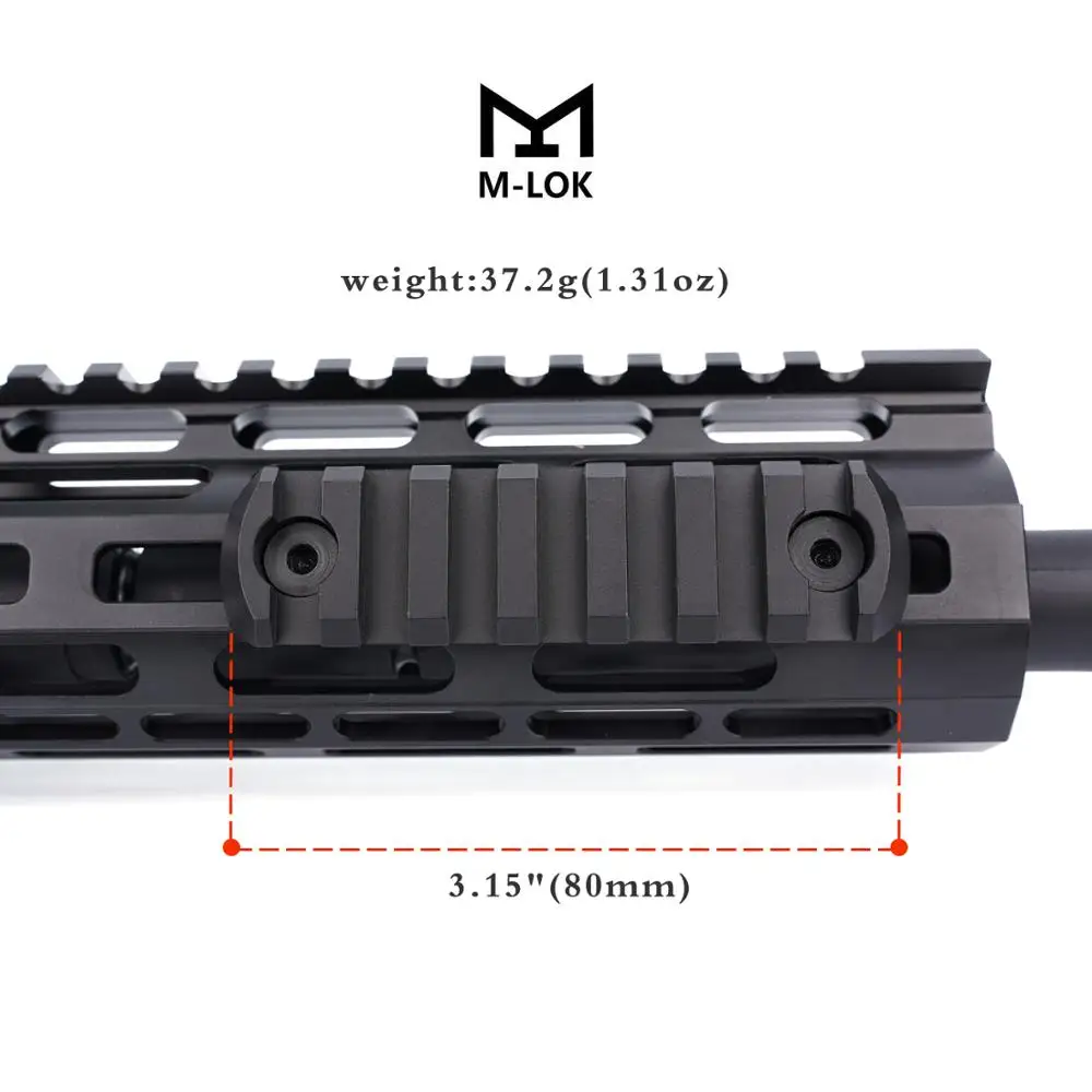 7-слотовая направляющая Пикатинни черная/красная/плоская темная Земля/синяя m-lok