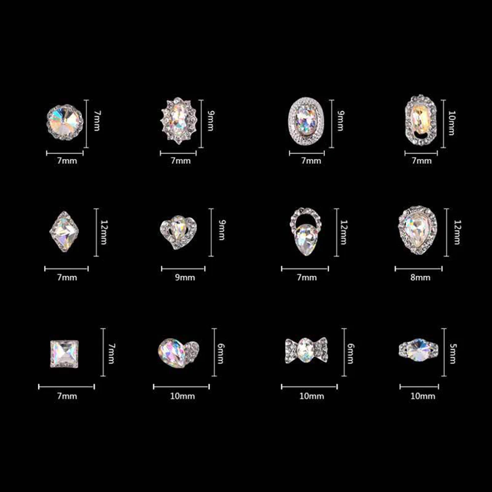 1 коробка ромбовидная симфония AB Алмазная Стразы для ногтей красочный дизайн