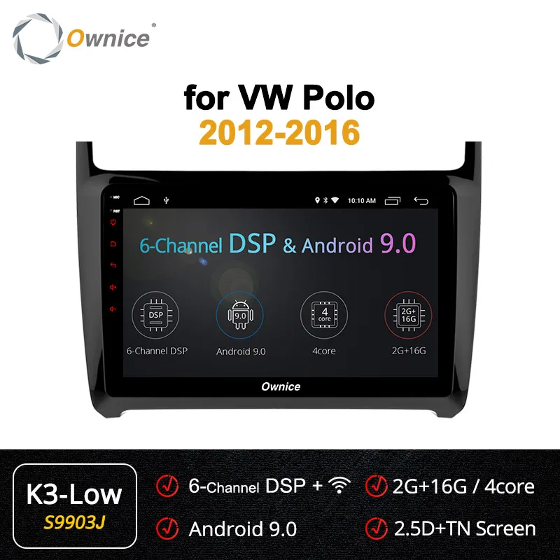 S9903 K3-Low Ownice Android 9,0 360 панорама gps Navi Автомобильный плеер k3 k5 k6 для VW POLO GOLF PASSAT CC JETTA TIGUAN TOURAN 4G LTE DSP оптический - Цвет: S9903 K3-Low