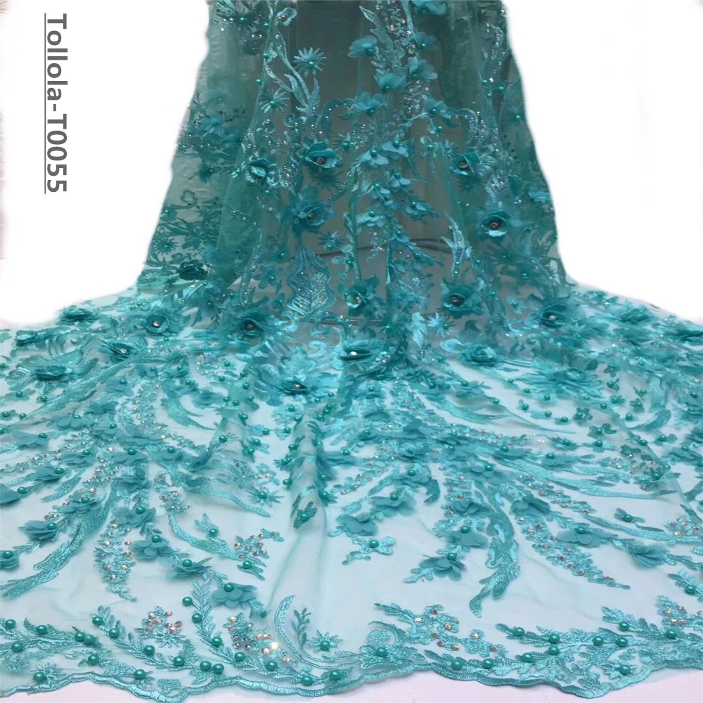 Королевский синий дизайн африканская кружевная ткань с большим камнем вышивка