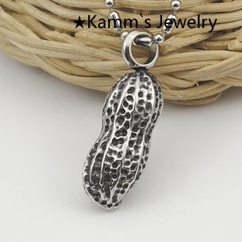 

AMUMIU Peanut Plant Stainless Steel Pendant Necklace Chain Lenth 60cm Fashion Gift Casting Wholesale KP157