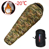 very warm white duck down filled adult mummy style sleeping bag fit for winter therma 3 kinds of thickness travel camping