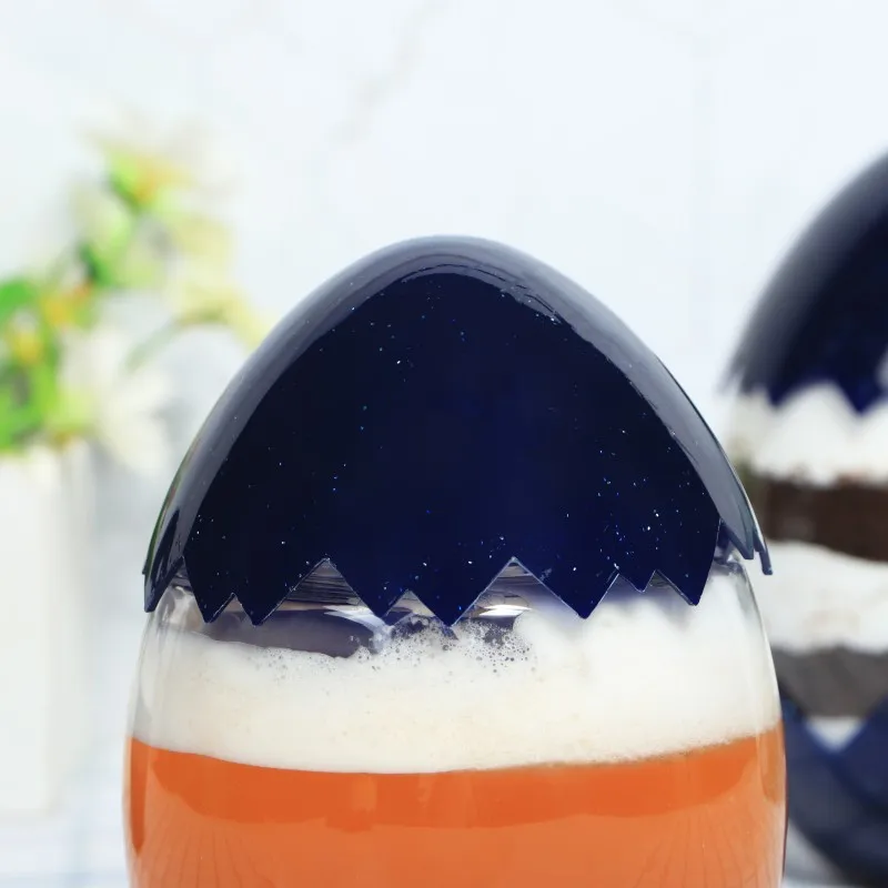 

10pcs Net red eggshell milk tea cup disposable creative coffee drinks bottle party dark blue pudding jelly plastic cup with lid