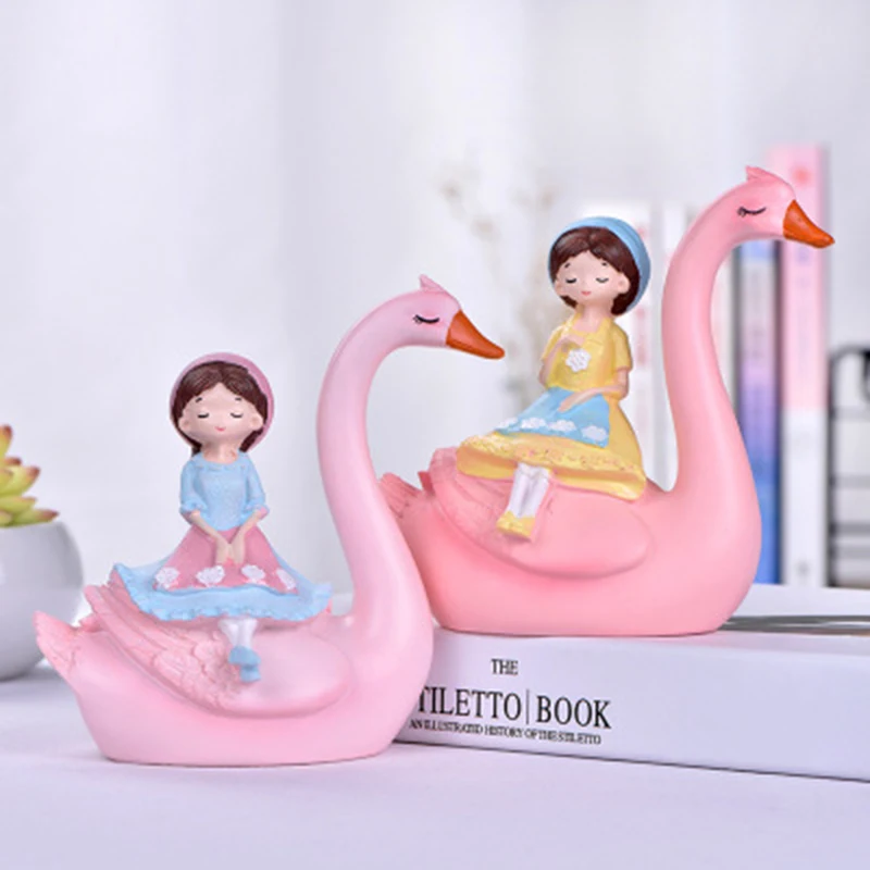 Сказочный Фламинго лебедь для девочек украшения с принцессами креативные