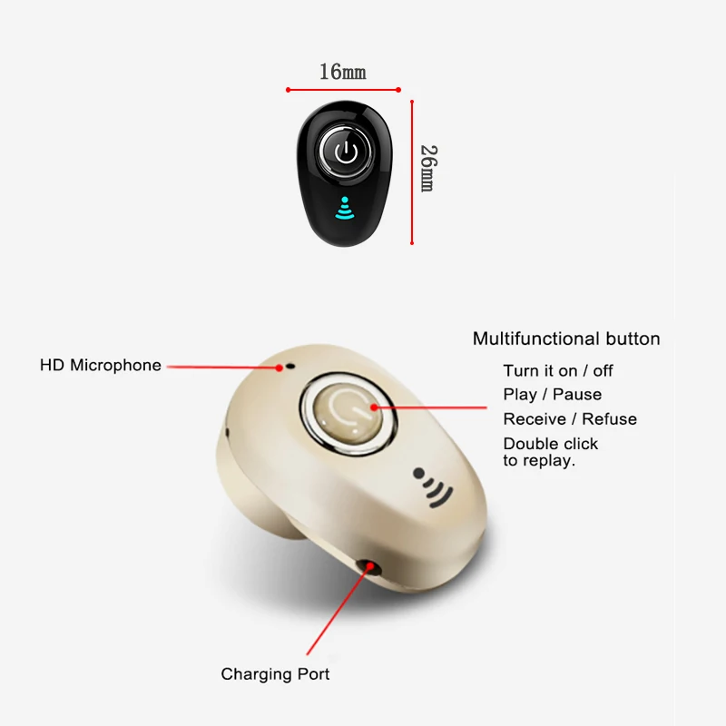 Bluetooth-наушники TWS миниатюрные невидимые беспроводные наушники с шумоподавлением