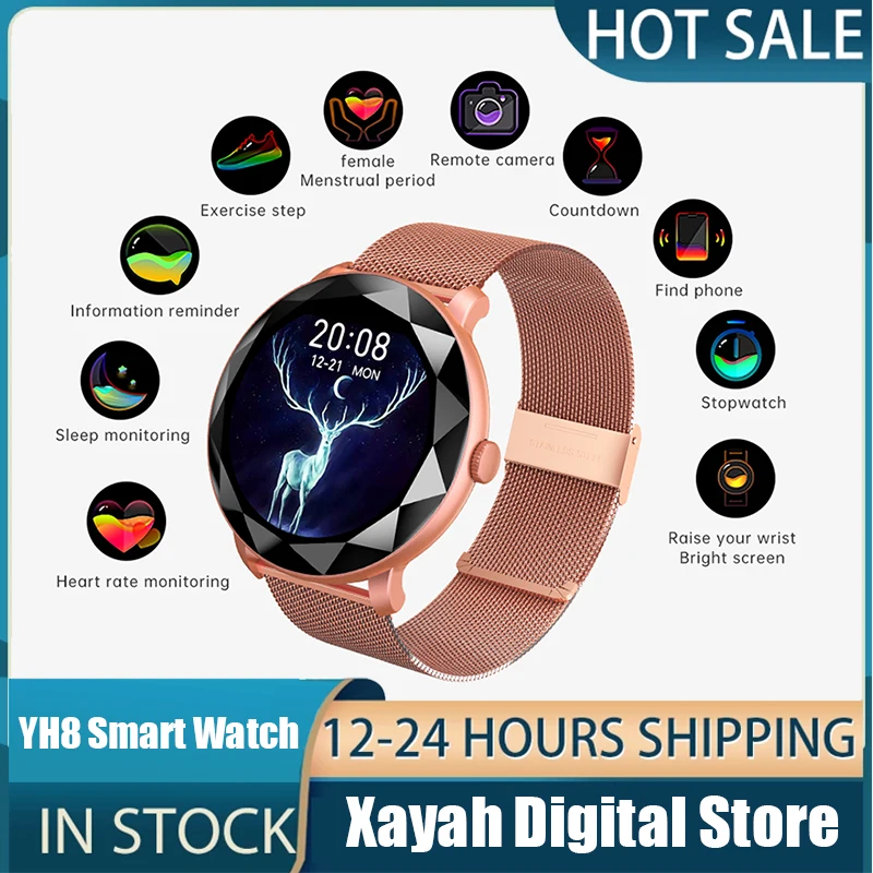 

YH8 1.09 Inch HD TFT Smart Watch Female Menstrual Cycle Reminder Blood Pressure Blood Oxygen Heart Rate Step Counter Sleep Watch