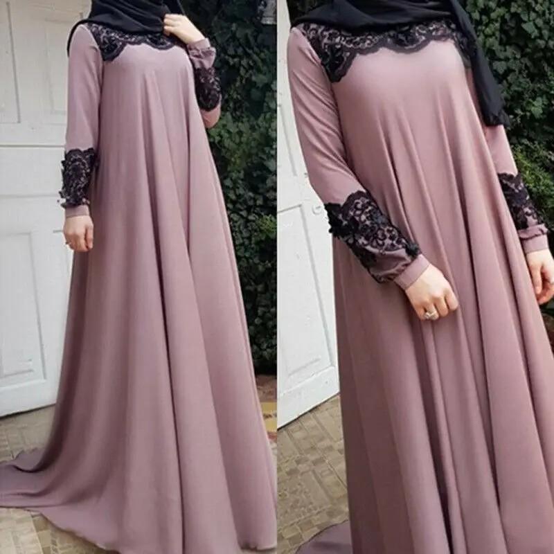 

Vintage Plus Size Abaya Kaftan Jilbab Women Ramadan Muslim Long Sleeve Maxi Dress Dubai Islamic Fashion Party Cocktail Clothing