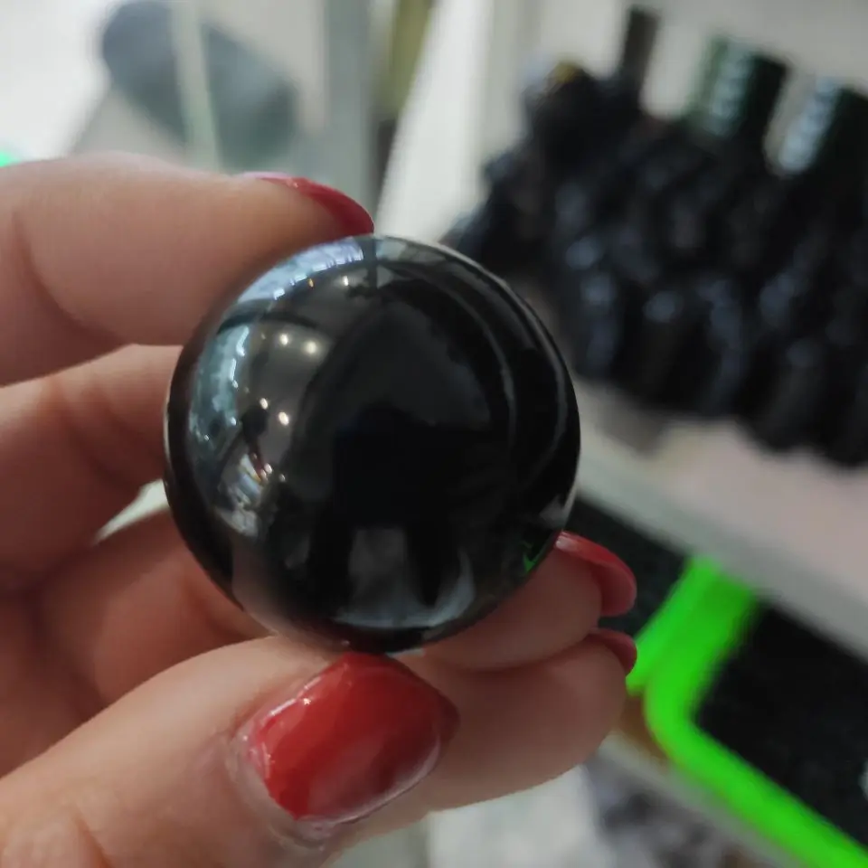 

2pcs 2.5cm Natural Black Obsidian Crystal Sphere Ball Orb Gem Stone Healing Top Quality