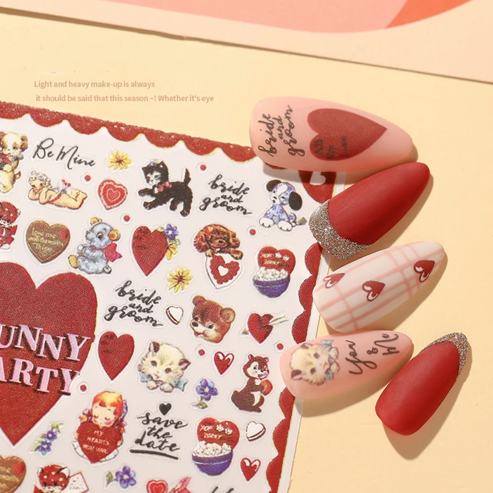 

Новый 3D стикер для дизайна ногтей любовь мультфильм милый водонепроницаемый дизайн ногтей декоративные буквы Дизайн Маникюр украшения из ...