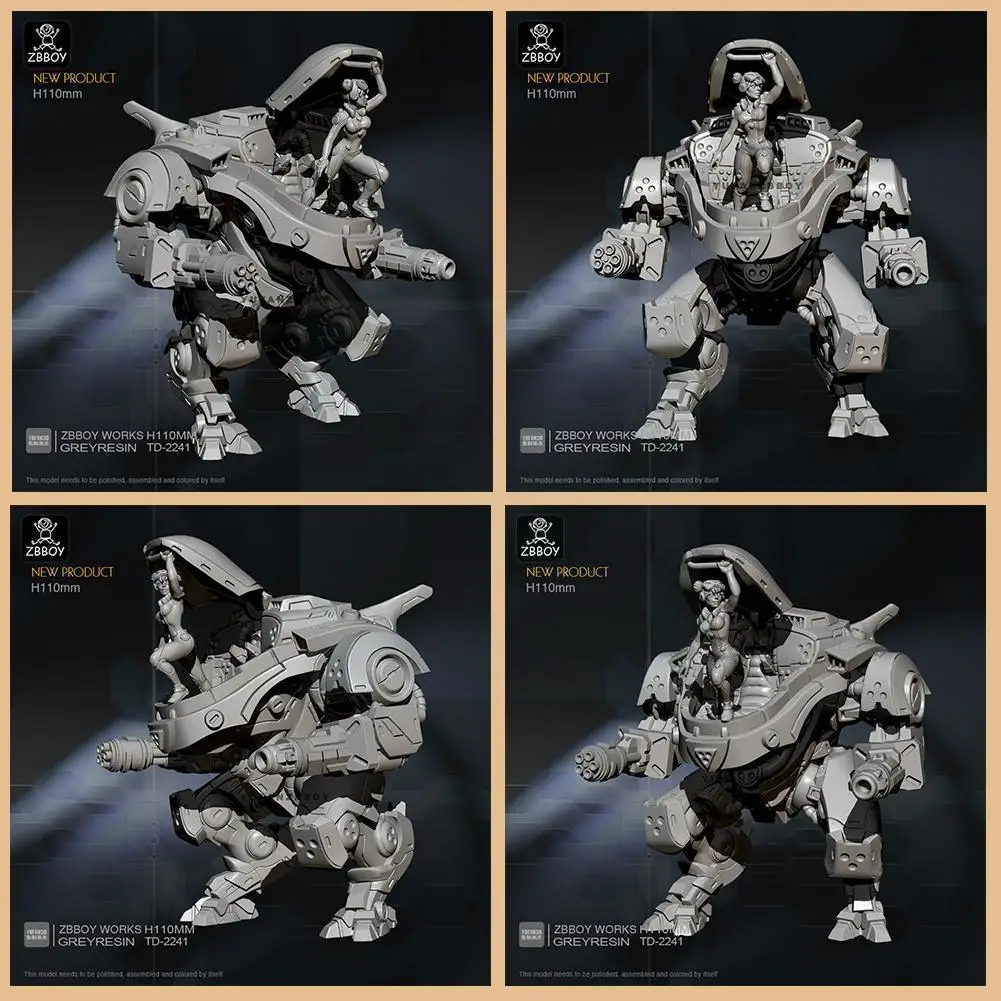 

110mm Cartoon Robot Resin Soldier Model Component Unassembled Gift Unpainted Kids For Children 3 Year Above Gift K9i5