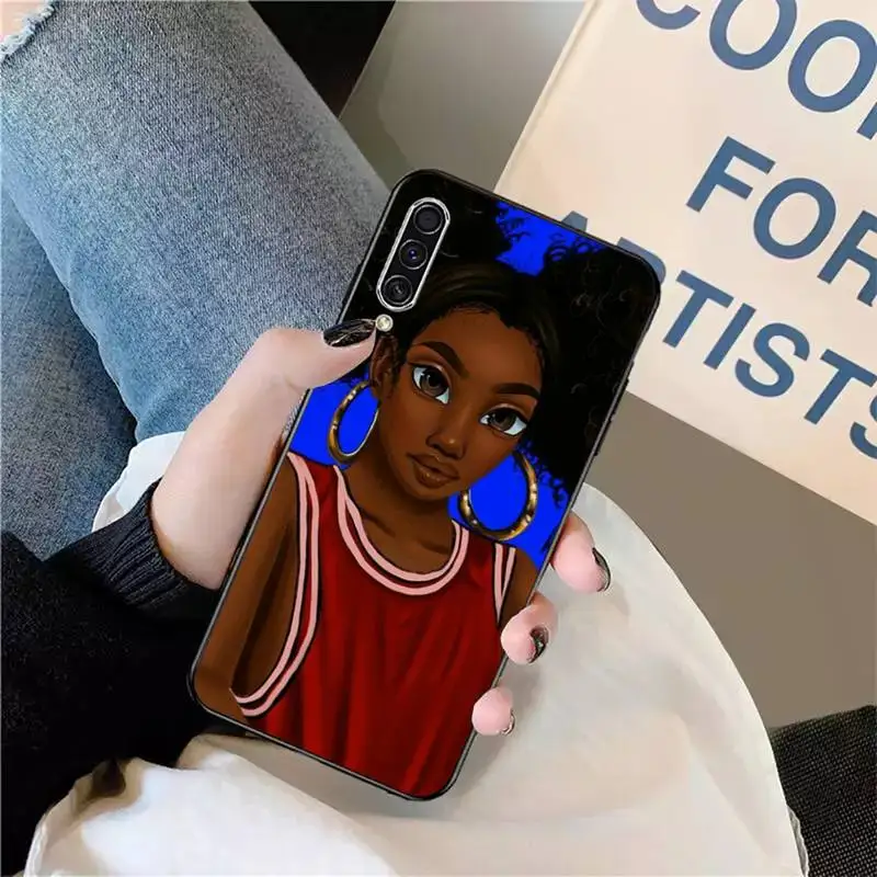 

African Afro Melanin Poppin Black Girl Phone Cases For Samsung galaxy S 9 20 A 10 21 30 31 40 50 51 71 s note 20 j 4 2018 plus