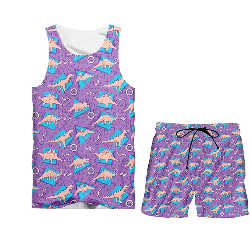 

3D Printed Dinosaur Cartoon Summer Button Shirt + Shorts Suit For Men Streetwear Women Fashion Oversize Tracksuit Dropshipping