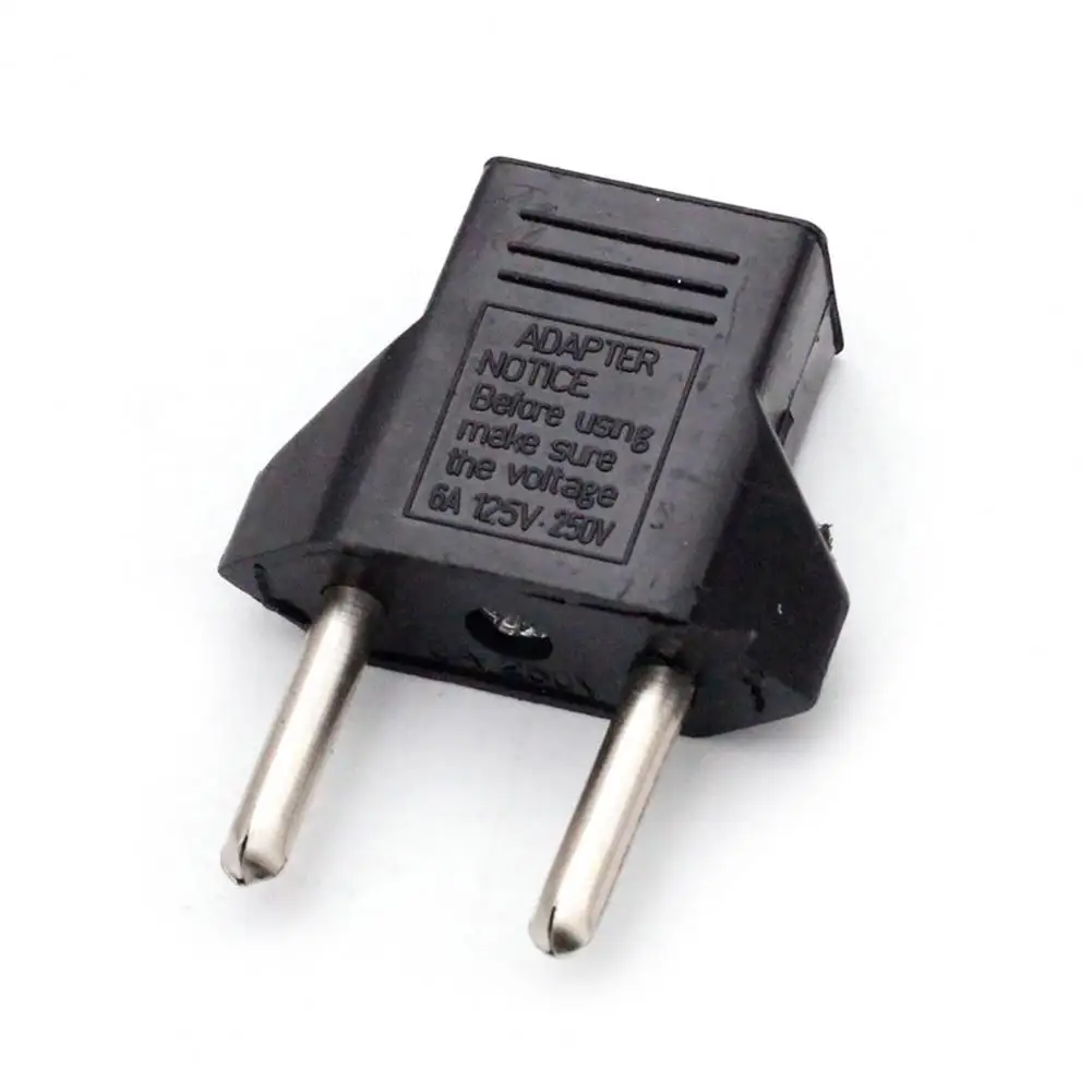 

US to EU Adapter Compact Safe ABS Black Power Plug Converter for Wall Power