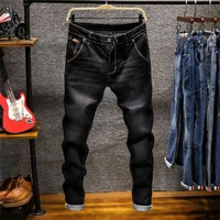 2021 new skinny jeans men zipper fly slim fit denim joggers stretch male jean pencil pants