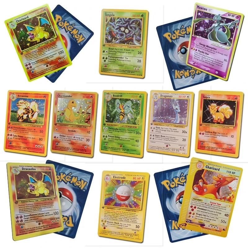 French First Edition 1996 Years DIY Pokemon Flash cards Illustrator Cards Game Collection Christmas Gift Toys | Игрушки и хобби