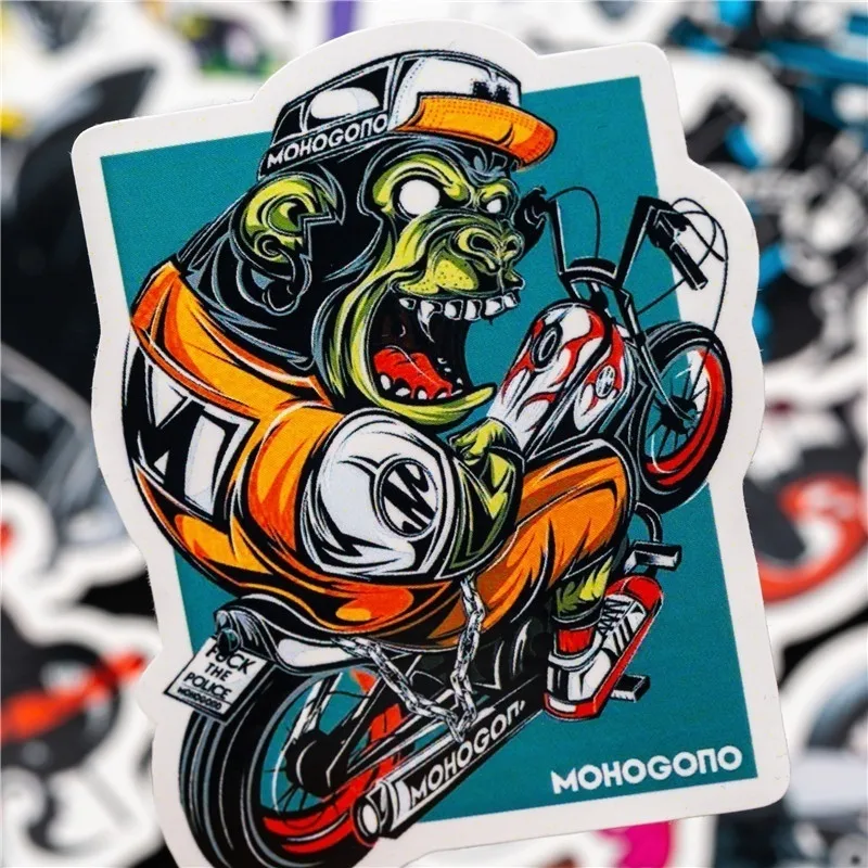 

10/30/50 PCS creative punk motorcycle pattern graffiti car waterproof scooter decoration mobile phone computer sticker wholesale