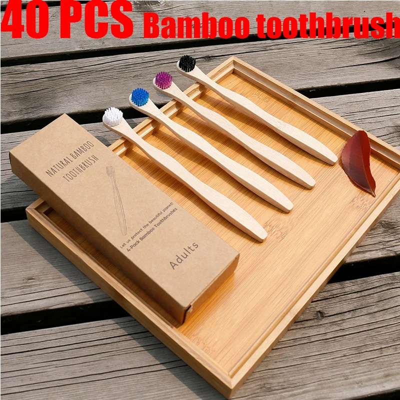 40 шт. зубные щётки из натурального бамбукового угля|Зубные щетки| |