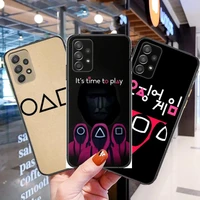 squid gaming phone case hull for samsung galaxy a70 a50 a51 a71 a52 a40 a30 a31 a90 a20e 5g a20s black shell art cell cove
