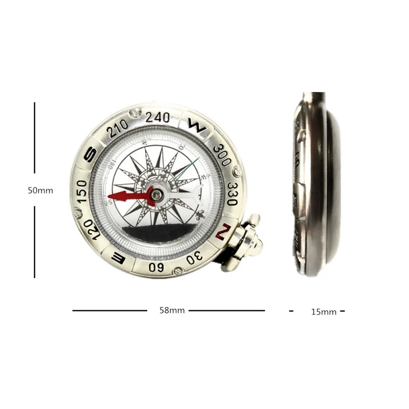 

Newest ArrivalPortable Key Ring Compass Outdoor Hang Buckle Compass Vintage Zinc Alloy Metal Lanyard Compass For Hiking Camping