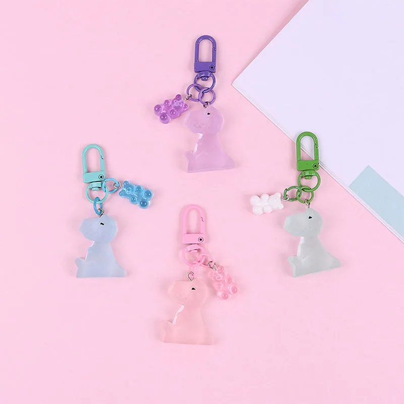 Высококачественный милый мультяшный брелок для ключей из матового стекла с
