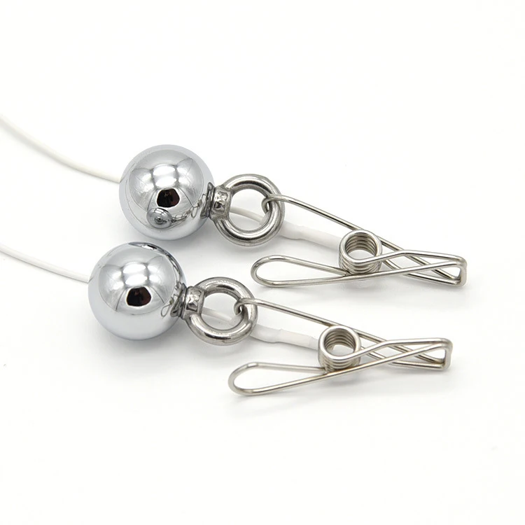 Electro Shock Nipple Clamps Metal Weight Balls Clip Stimulator BDSM Torture Adult Games Accessories Sex Toys For Woman | Красота и