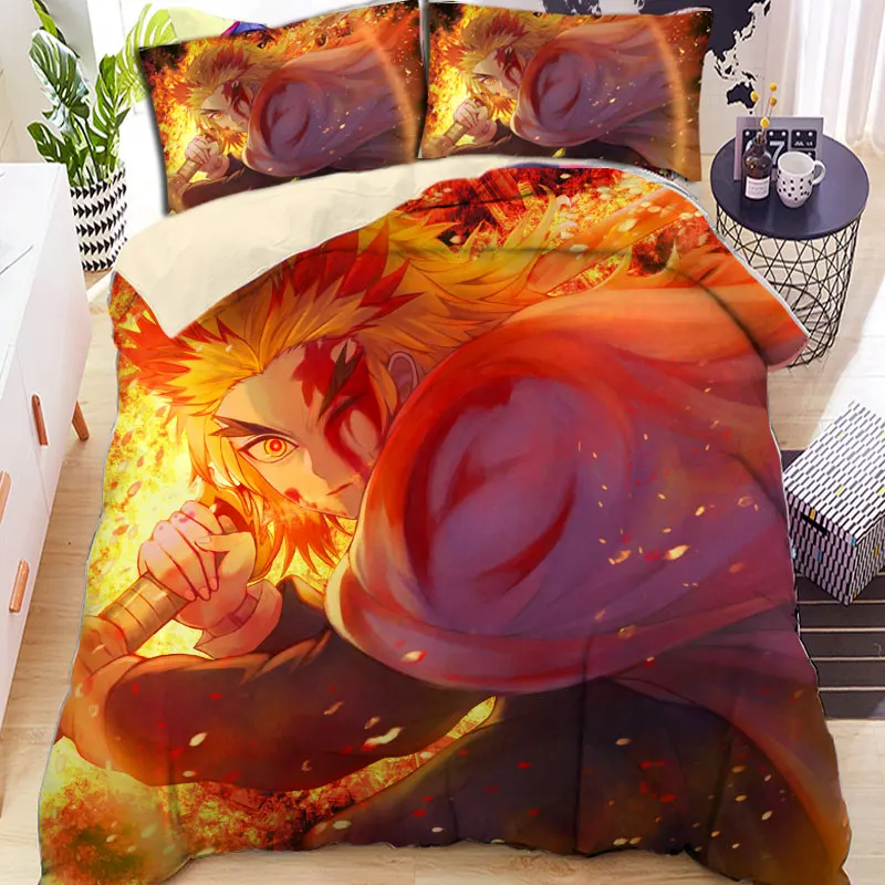 

Kimetsu no Yaiba Juego de ropa de cama con estampado de edredón gigante de dibujos animados