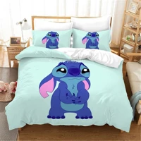 disney lilo stitch cartoon bedding set comfortable quilt cover pillow cover double queen size for childrens bedroom decor