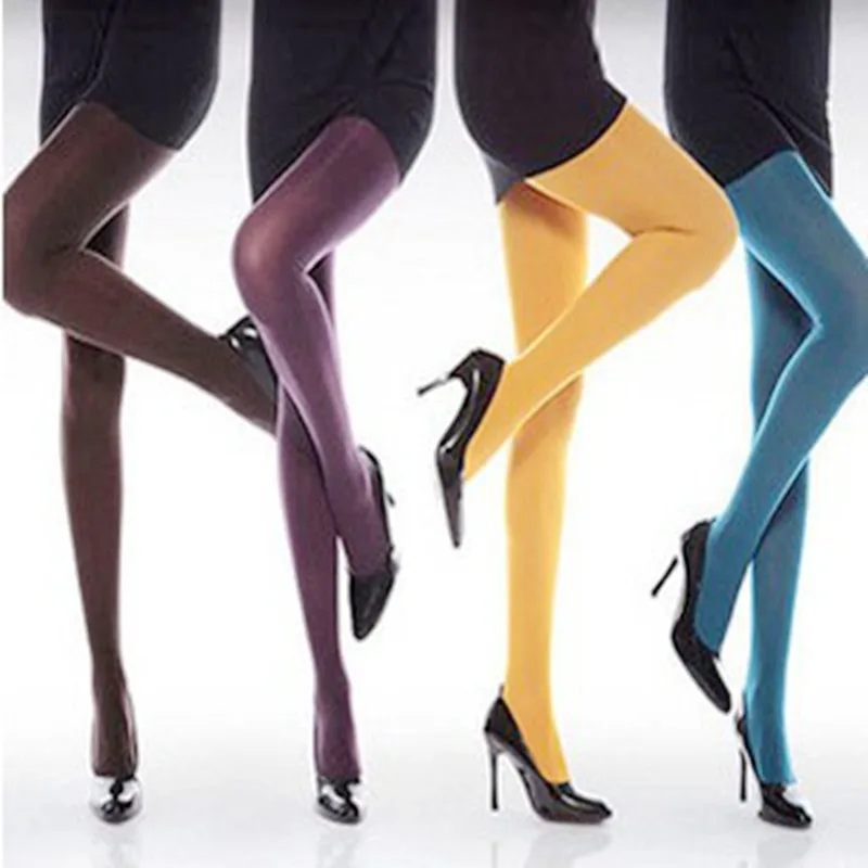 Новые яркие однотонные женские пикантные колготки тонкие черные