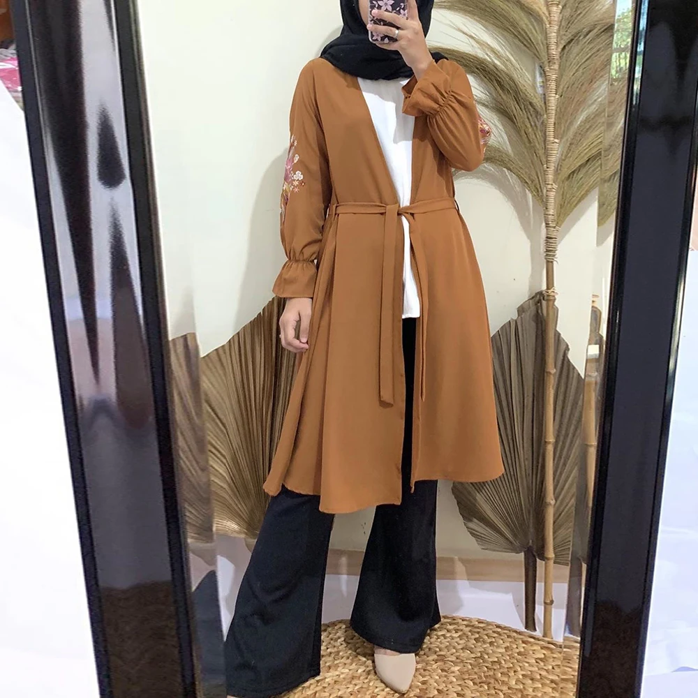 ИД Мубарак короткая открытая абайя индейка кимоно женский кардиган