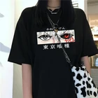 Женская футболка с принтом Токийский Гуль, в стиле Харадзюку, в стиле японского аниме, в стиле панк, канеки, Кен, с принтом глаз