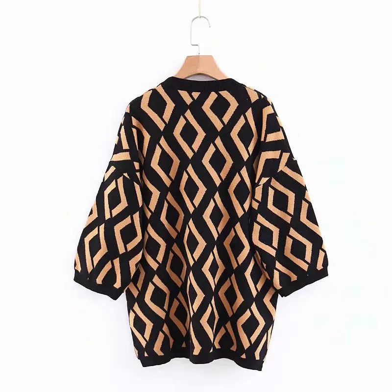 Повседневный женский свитер коричневого цвета весна-осень 2019 новая мода круглый