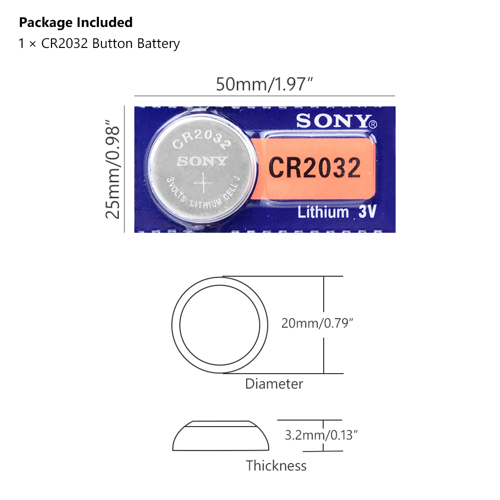 1 шт. для SONY Оригинальная батарея CR2032 3 в литиевые батареи BR2032 DL2032 ECR2032 CR 2032 Кнопка монета батарея для часы с калькулятором