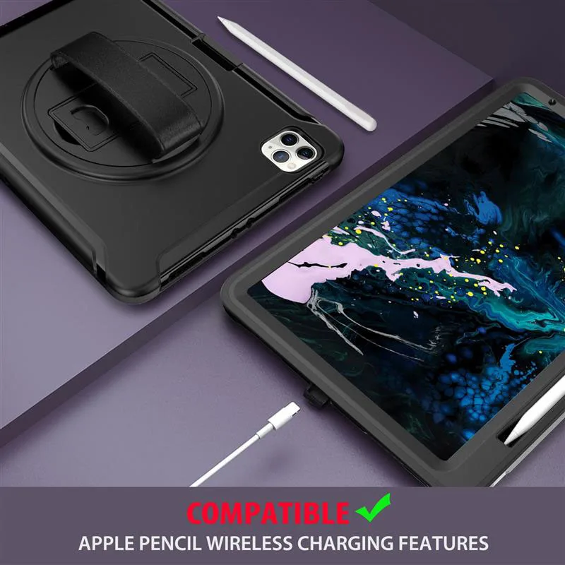 Для 2020 iPad Pro 12 9 Inch Tablet PC чехол с ручкой и 360 градусов вращающийся держатель