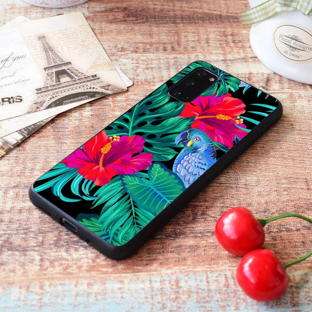 

For Samsung Galaxy blue macaw parrots. Soft TPU border Samsung Galaxy Case