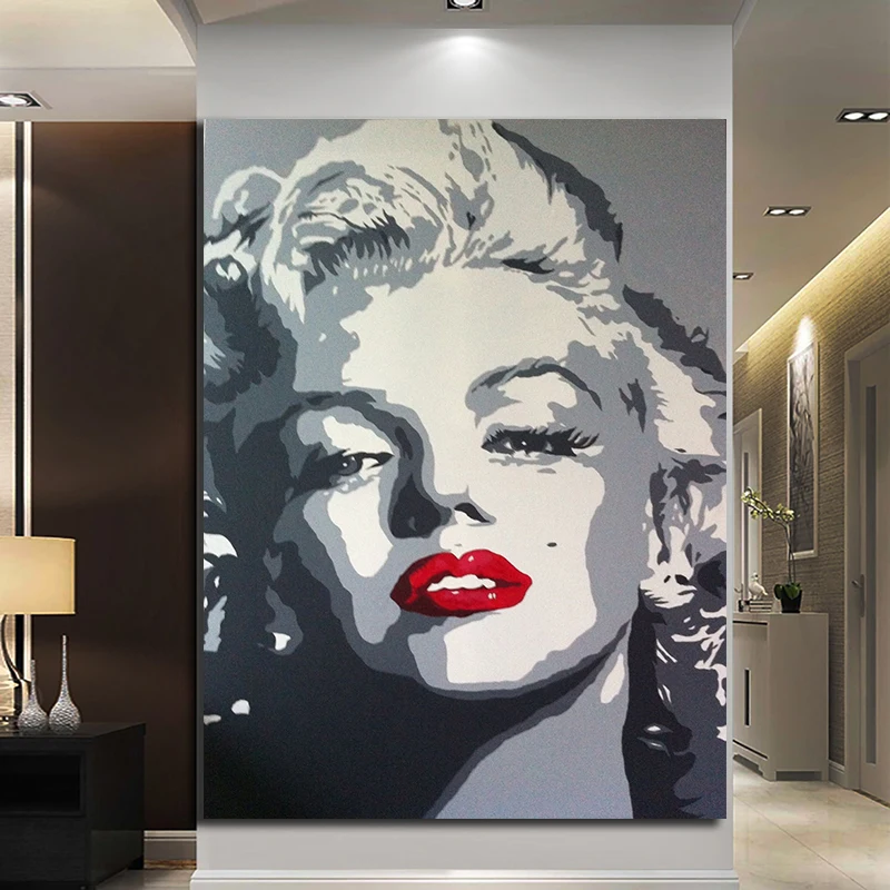 Акварель марилин Монро холст портрет настенное искусство декоративный постер