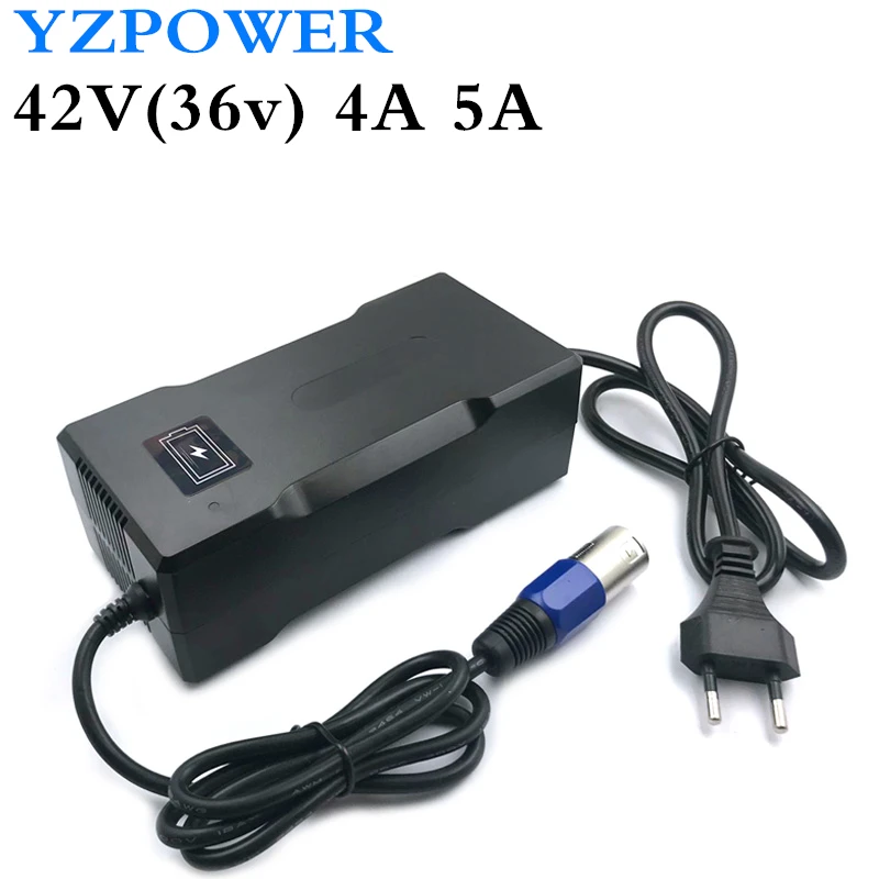 YZ power 42V 4A литий-ионная батарея зарядное устройство для 36V Lipo велосипед Электроинструмент Скутер Аккумулятор