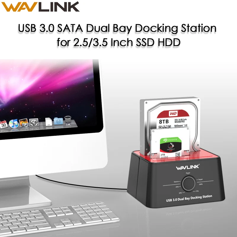 usb3 0 to sata external hard drive station dual bay 2x16tb hdd enclosure for 3 52 5sata hdd docking station offline clone free global shipping