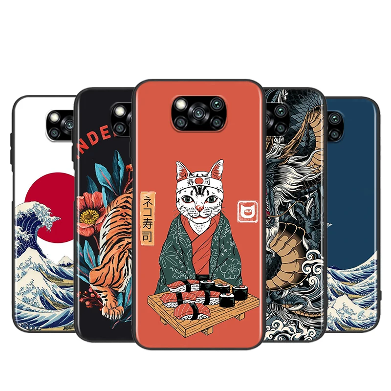 

Anime Cute Cat For Xiaomi Poco X3 NFC F3 GT X2 M3 M2 5G Pro Mi A3 Lite 9SE CC9 Soft Black Phone Case Shell