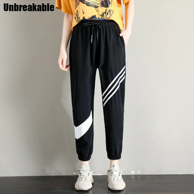 

Спортивные женские спортивные штаны со шнурком на талии, черные спортивные штаны для улицы 2020, спортивная одежда для бега, Свободные тренир...