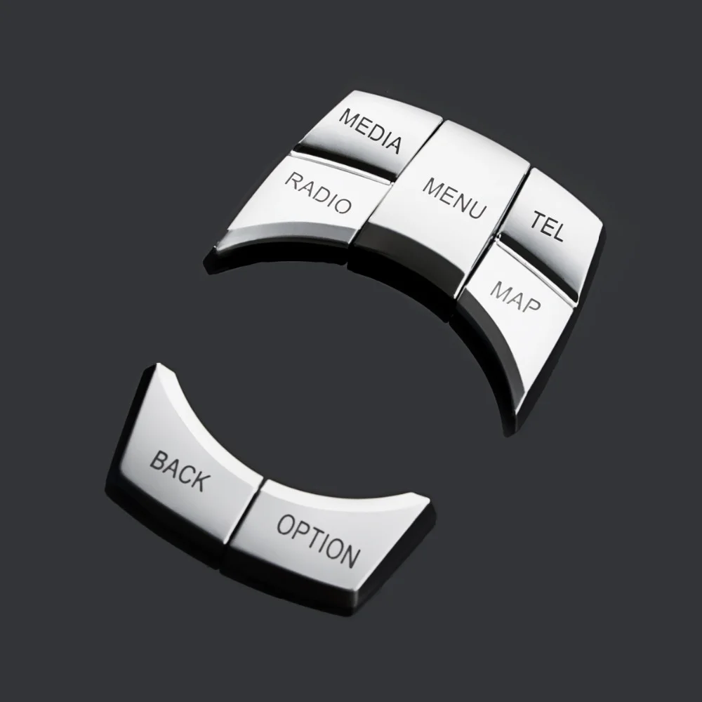 

For BMW 5 6 7 Series F10 F18 GT F07 2011 2012 2013- 2017 5pcs ABS Chrome Car Center Control Multimedia Button Cover Sticker Trim